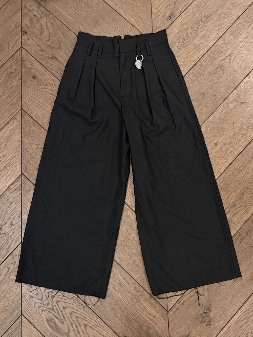 Diesel Women's Black Wide-Leg Pleated Trousers